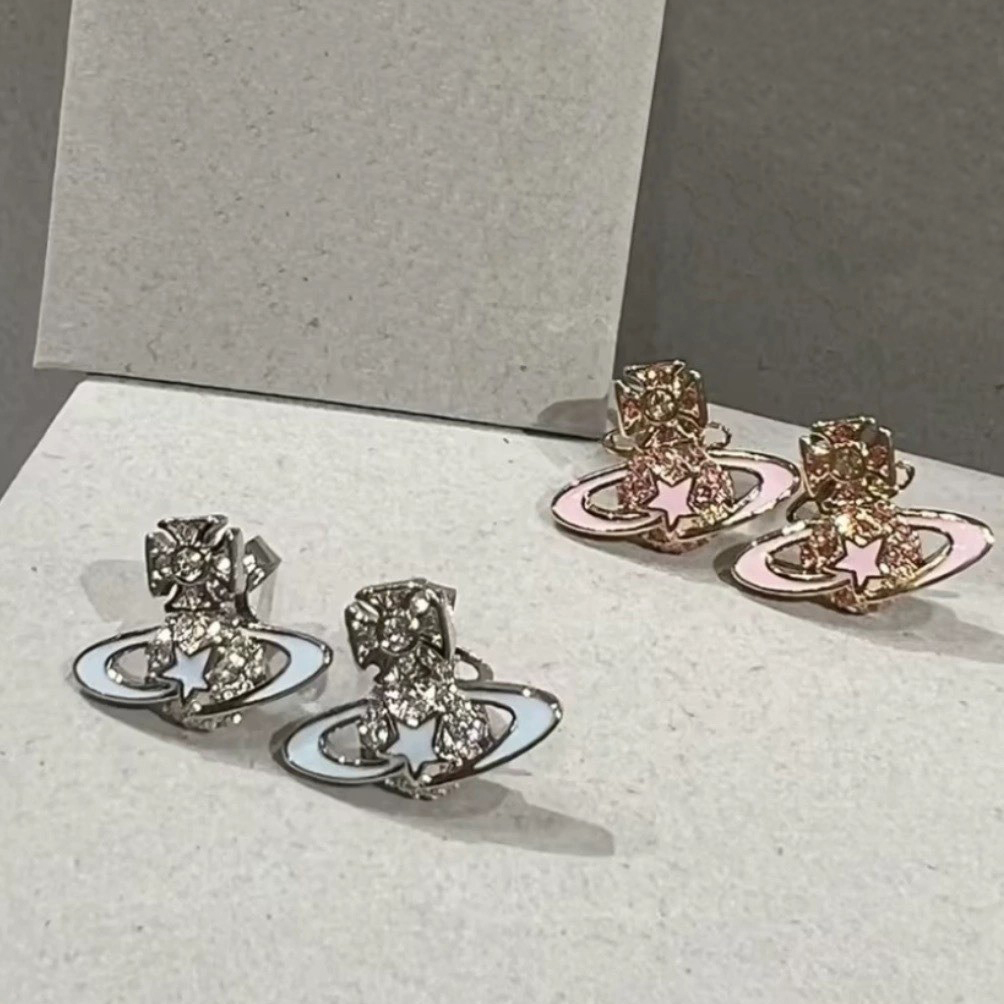 Designer Gold Plated Silver Enamel Pentagram Pendant Earrings A Luxurious And Fashionable Gift Suitable For Women To Create Exquisite Jewelry