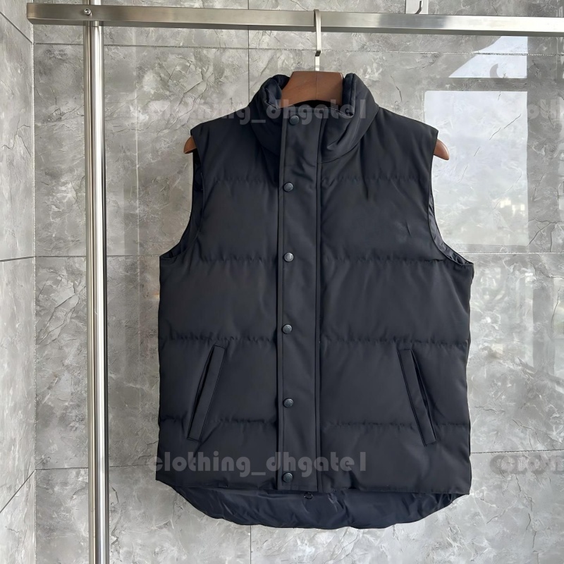 Designer Men's Puffer Vest Autumn Winter Padded Loose Fit Windproof Waterproof Gilet Weste Body Warmer Outerwear Casual Fashion Zip Pocket Embr