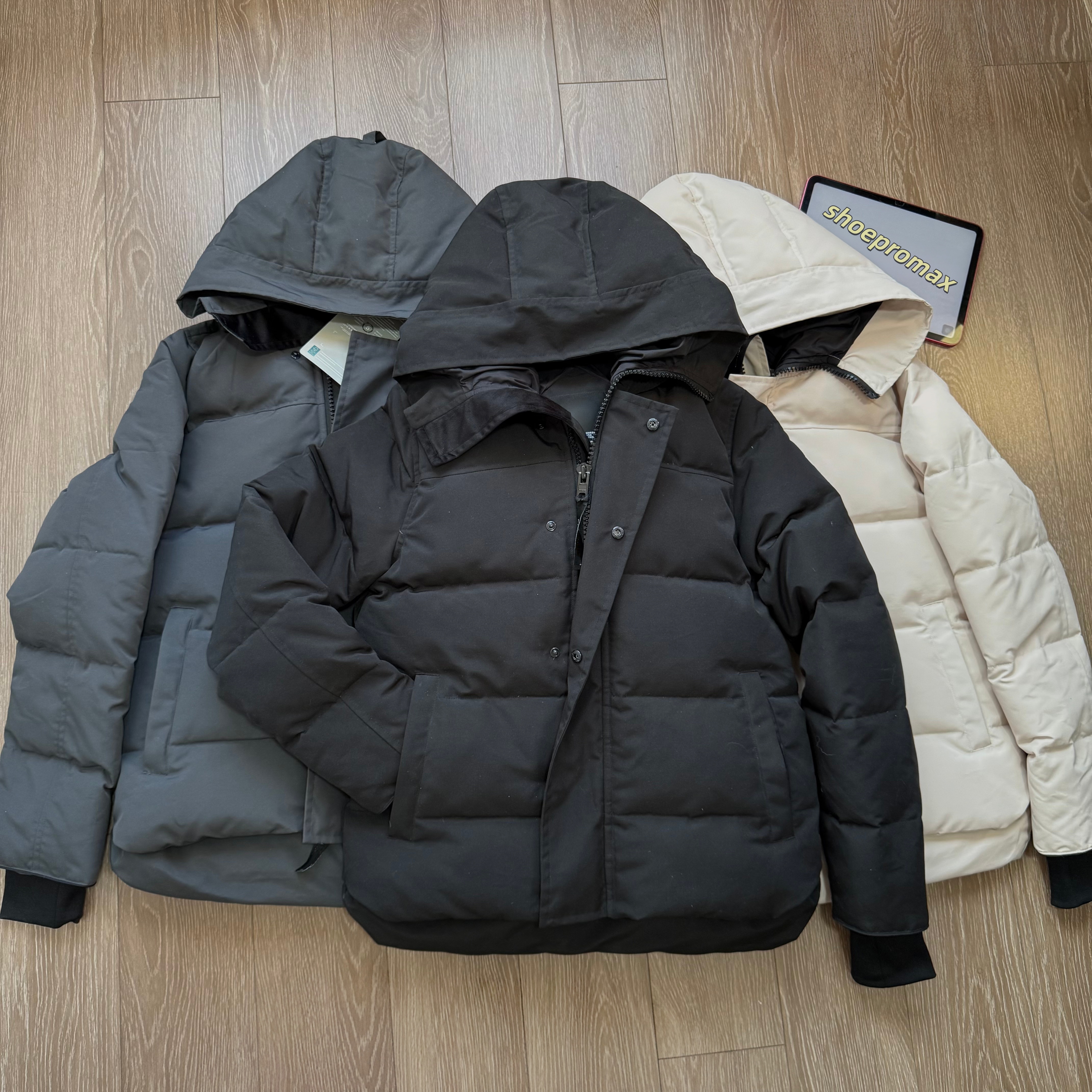 Men Jacket Real Big hoode Women down jacket Fashion Winter Jacket Parka Outerwear Wyndham Doudoune windproof Homme Coat black Grey White Designer ja
