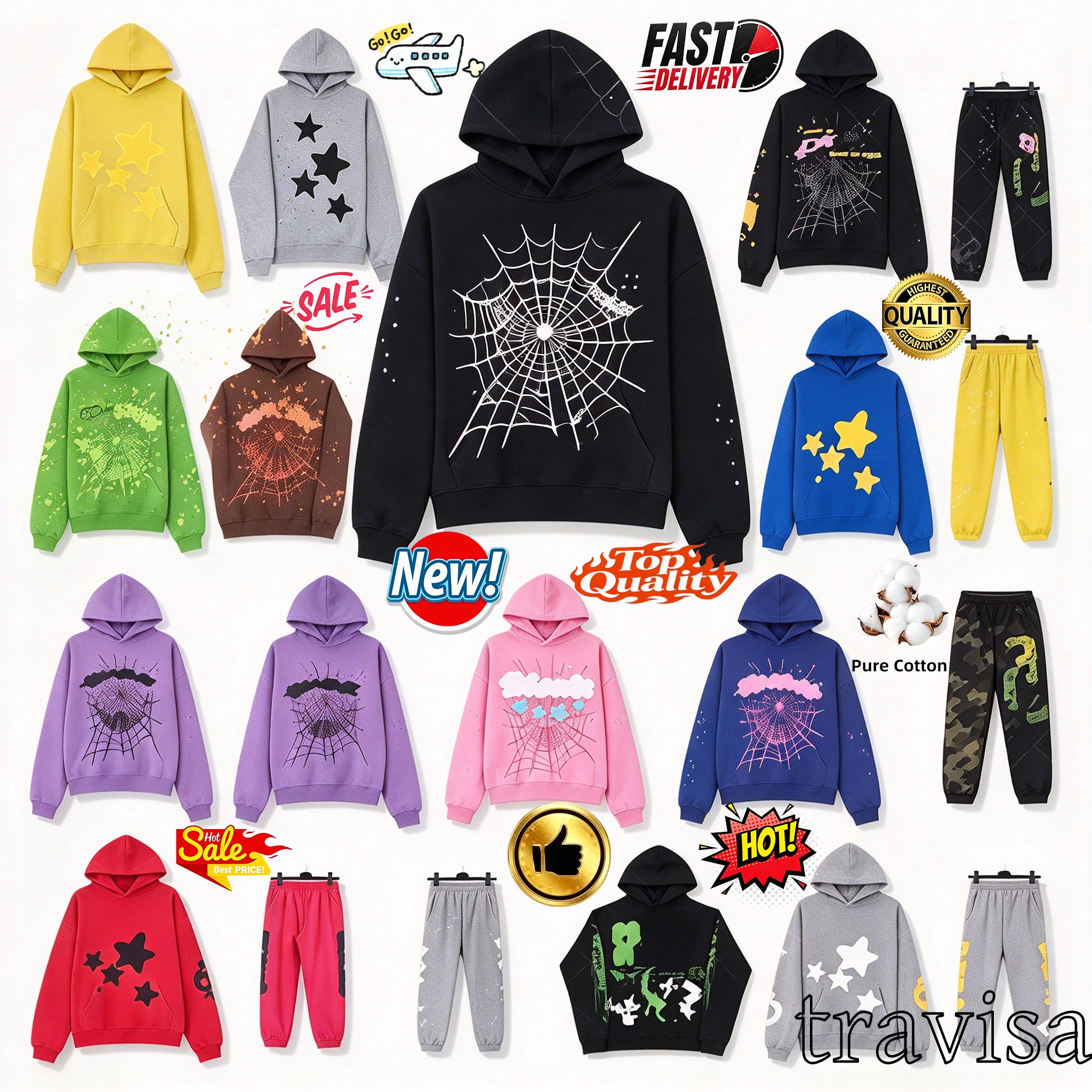 sweat à capuche araignée sweat à capuche hommes vêtements de marque strass sweat à capuche pantalons de survêtement pour hommes survêtement mode