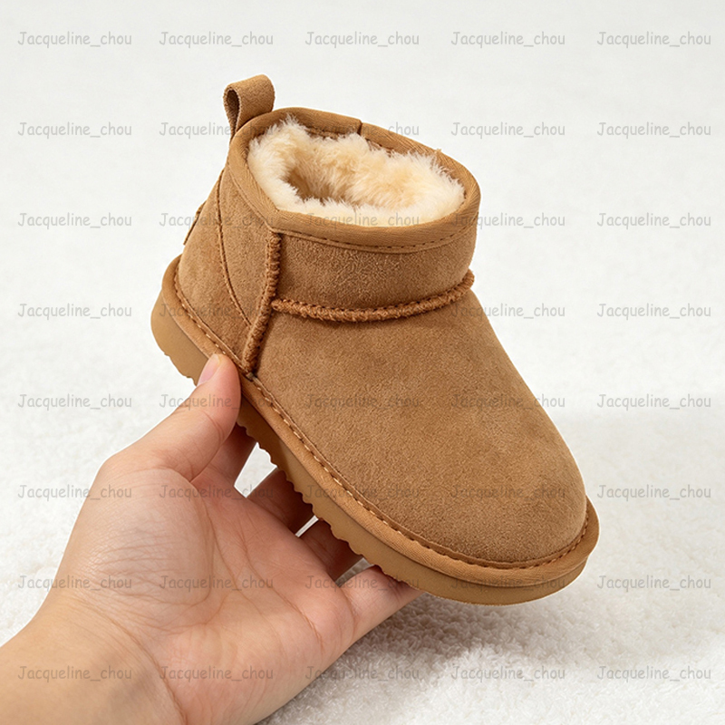 Designer Kids Toddler Snow Boot Classic Ultra Mini Boots Baby Kid Children Child Fur Slippers Sheepskin Tasman Tazz Chestnut Sand Beige Winter An