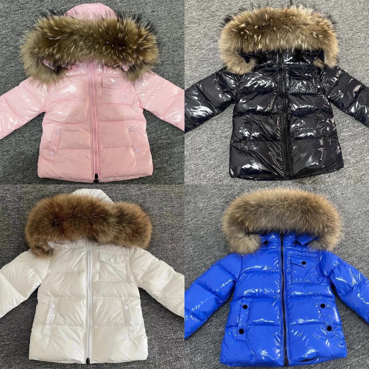 Comfortable children's down jacket children's designer coat fashion brand baby down jacket 100% down filled multi-color top girls' an