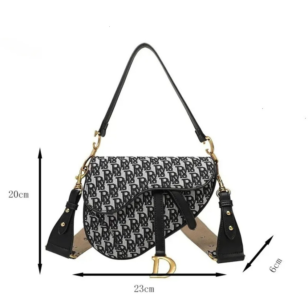 handbag saddle womens crossbody shoulder bag classic print leather solid color black designer bags de86