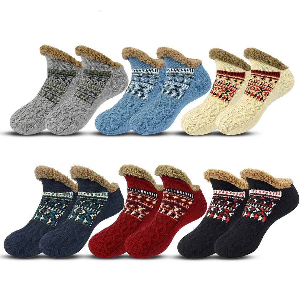 Fall Winter NonSlip Floor Socks Super Soft Warm Slipper Socks Unisex Snow Sleep Carpet Yoga Socks for Men Women Indoor House 261009