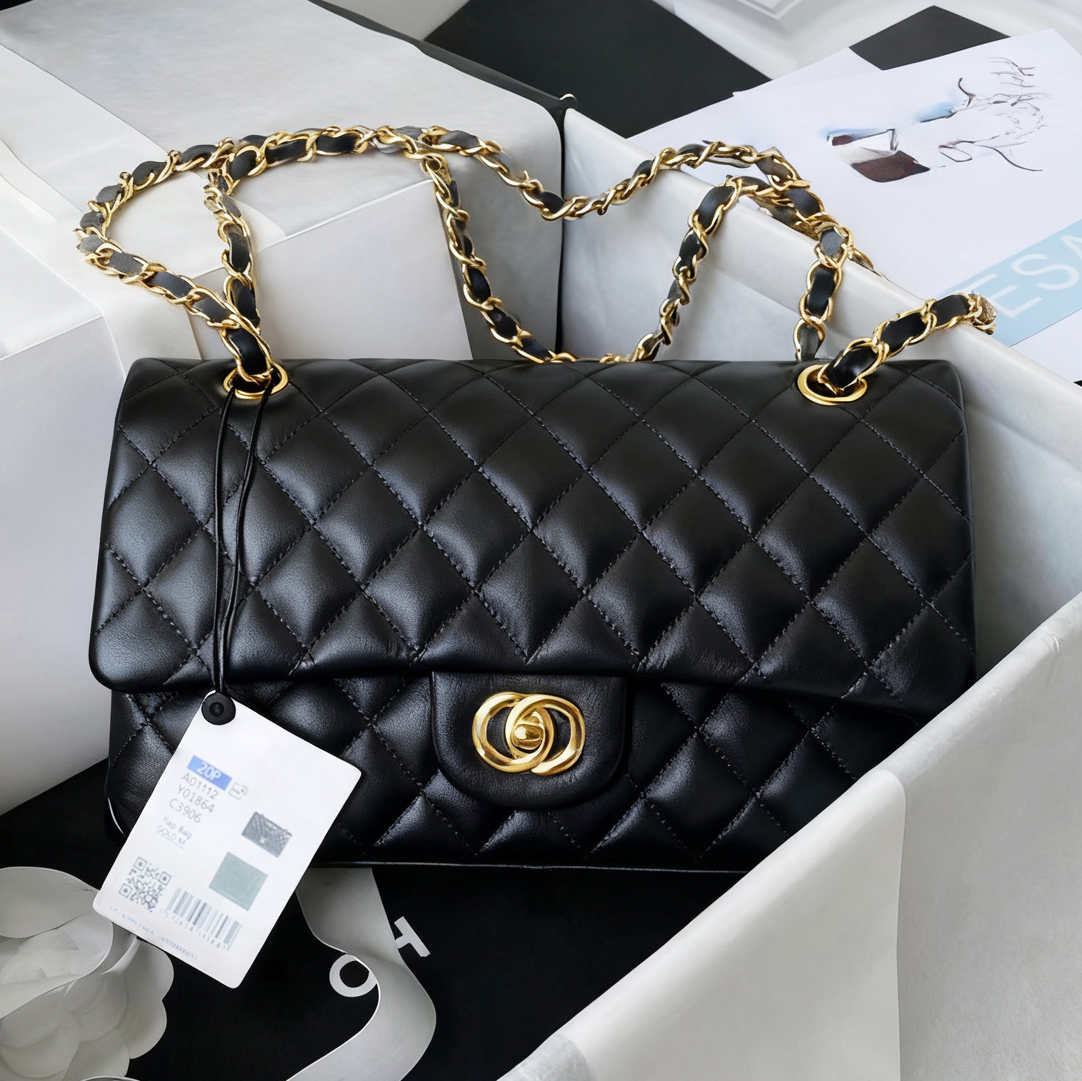 Top Quality Designer Bag Luxury Bag Shoulder Bag Caviar Designer Handbag with Box Fashion Bag Evening Bag Metallic Leather Chain Square Lattice S