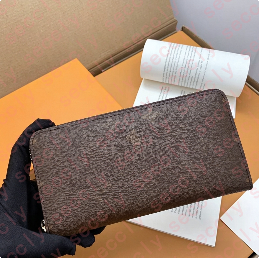 Luxury Fashion women clutch long wallet Embossing pu leather single zipper designer Men classical coin purse card holder purses