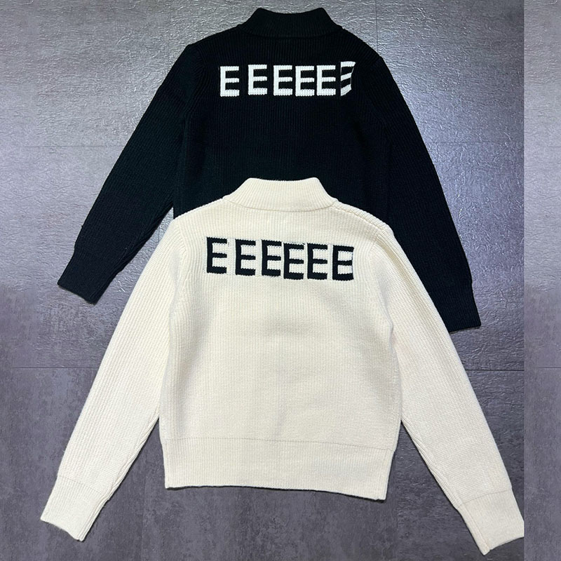 Lettre arrière Pull en laine Cardigan pour femmes Designer Femmes Col montant Zipper Up Pulls Printemps Automne Street Style Quotidien Manteau Tr