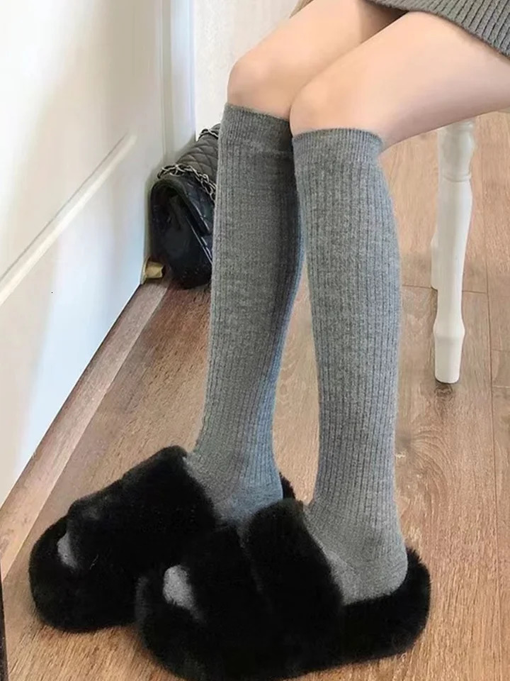 1/3 Pairs Women Simple Solid Color KneeHigh Socks Soft SkinFriendly Comfortable SweatAbsorbing Breathable Casual Daily Socks 261009