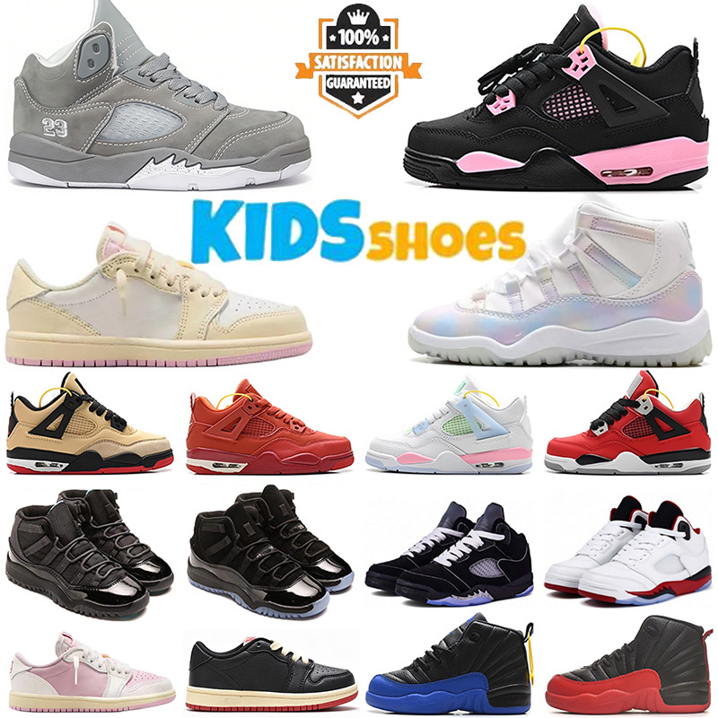 Designer Kids Shoes Basketball Wolf Grey Gamma Blue sneakers Toddler shoe Preschool Children Youth Athletic baby Boys Girls Chaussures infantis runn