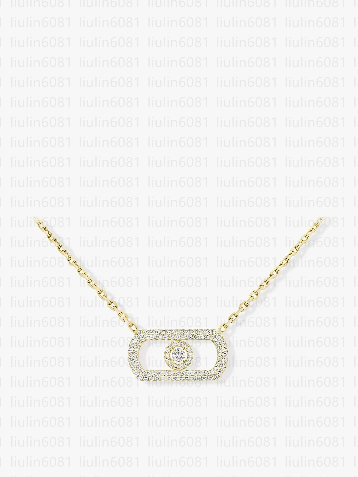 Top quality designer necklace Slide diamonds large full diamond mobile necklace 925 silver plated 18k gold fashionable versatile collarbone chain wi