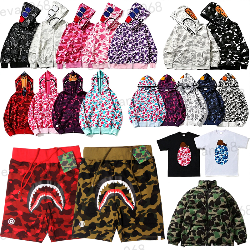 bapeses hoodie bapeeshoodie Shark Heren volledige zip hoodie camouflage sweatshirt jas voor mannen en vrouwen ontwerper casual bovenkleding 2026 202
