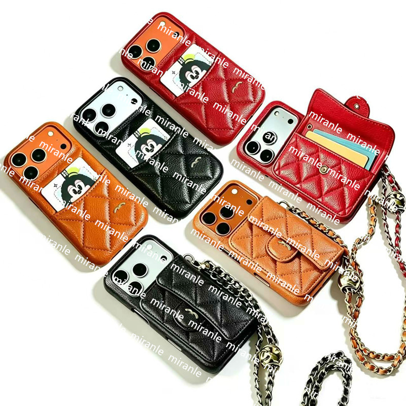 Crossbody Phone Case Designer Card Holder iPhone Case for iPhone 18 Pro Max 17 16 15 14 13 Phones Cases luxury Wallet Leather Pocket Mobile Cover Wi