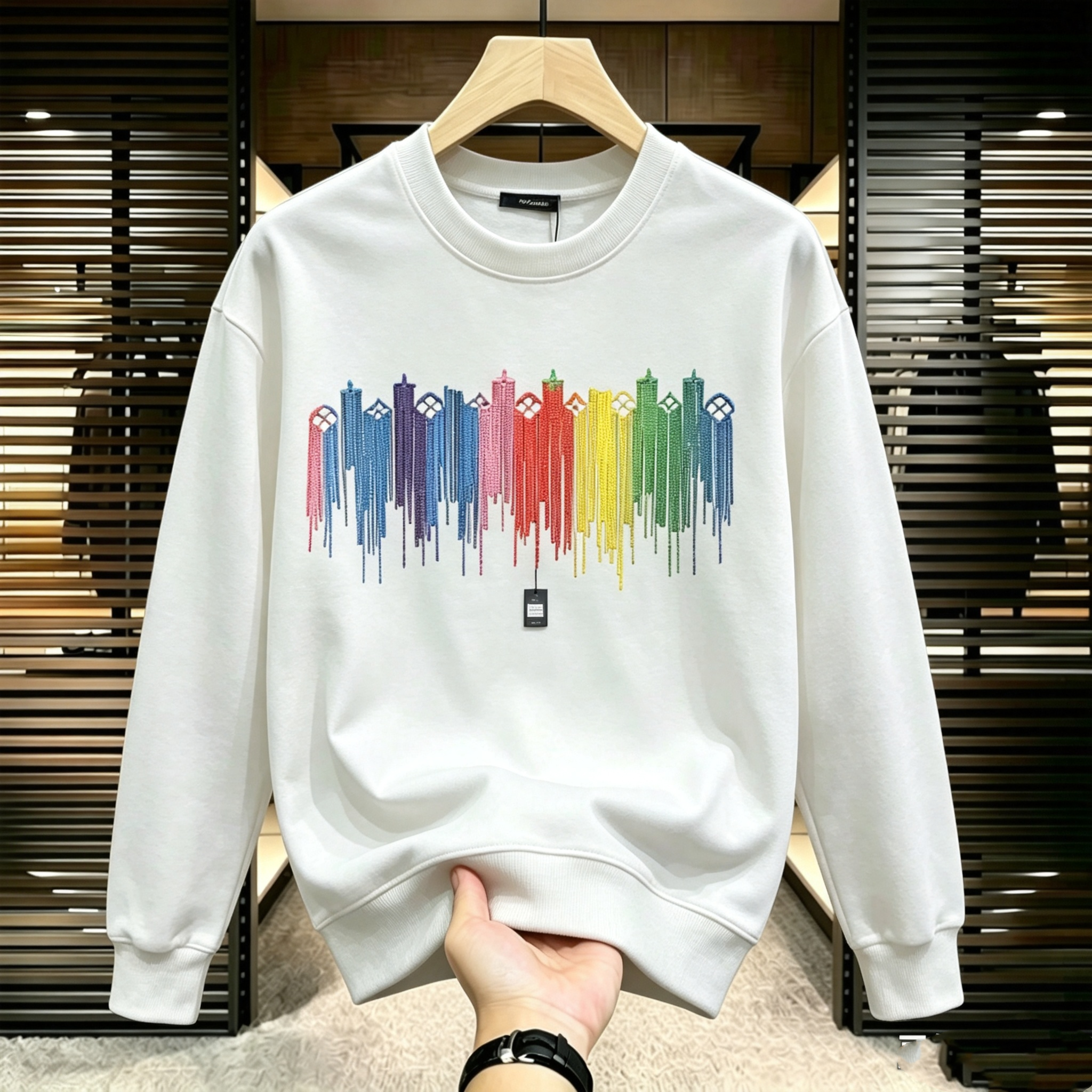 Long-sleeved T-shirts for Men New Autumn Style Round Neck Hoodless Pullover Sweatshirt Casual and Trendy Hong Kong Mood Simple