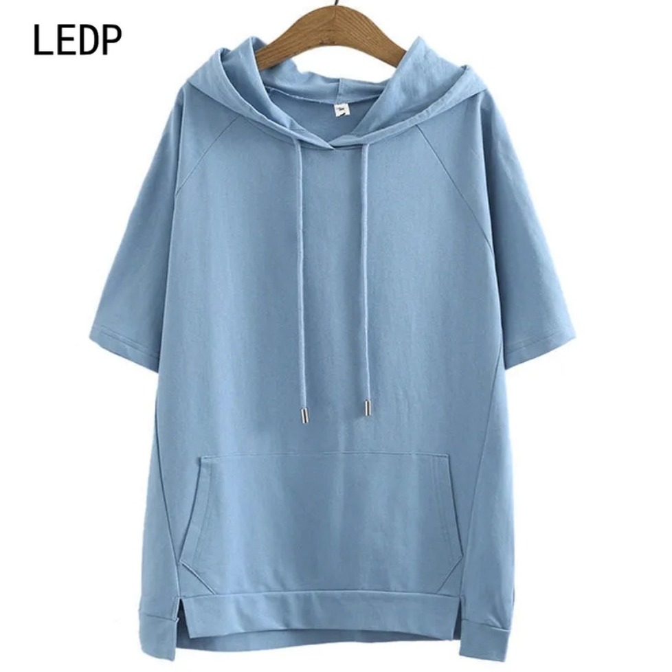 298754 Zero waste tailoring plus size women's T-shirt waste material recycling design irregular hem cotton linen breathable personality style