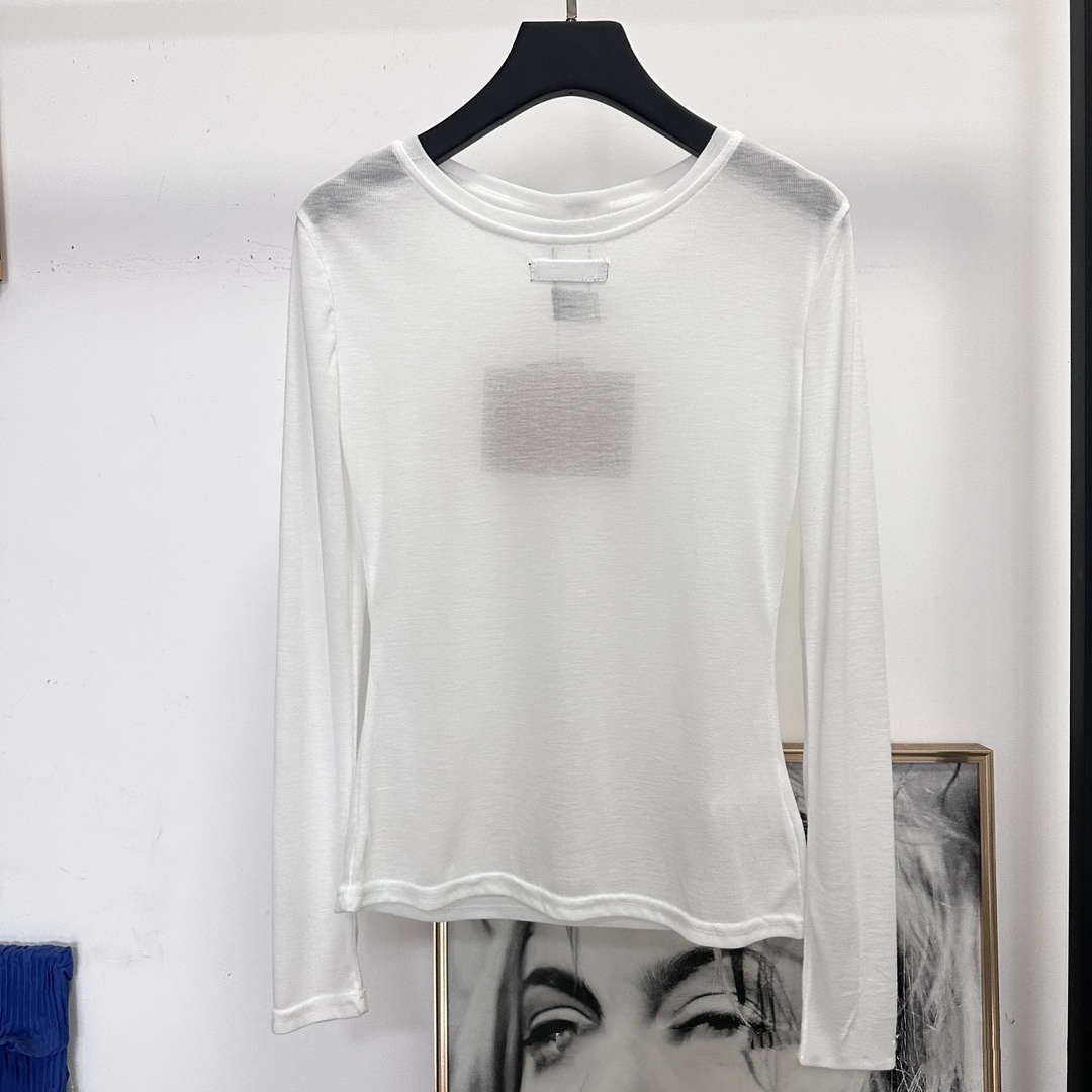 Designer Women See Through t Shirt Long Sleeve Round Neck Base Tops Casual Daily Tees Thin Breathable Tank Top Shirts Skirt Sets Clothing