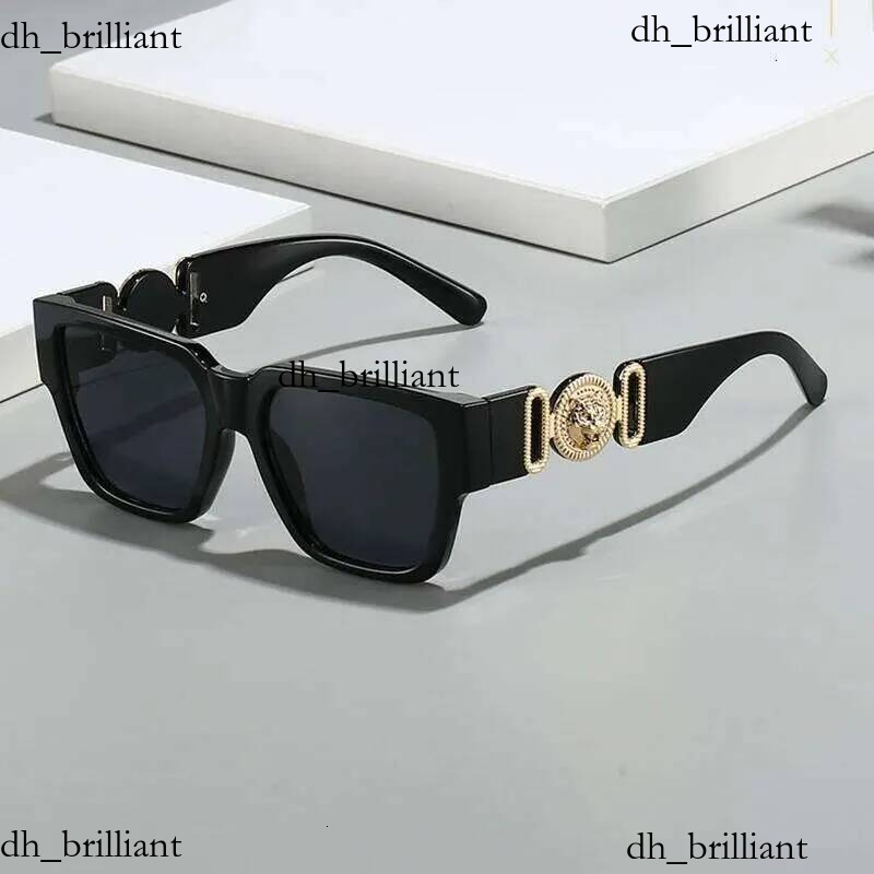 Classic Vintage Y2k Oversized Square Sunglasses Women For Men Luxury Brand Designer Sun Glasses Punk Popular Metal Lion Shades Hot