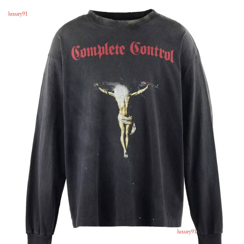 Designer Shirt Men New White Washed Print High Quality Round Neck Hoodie Men Women Autumn Graphic Streetwear Y2k Size S-Xl