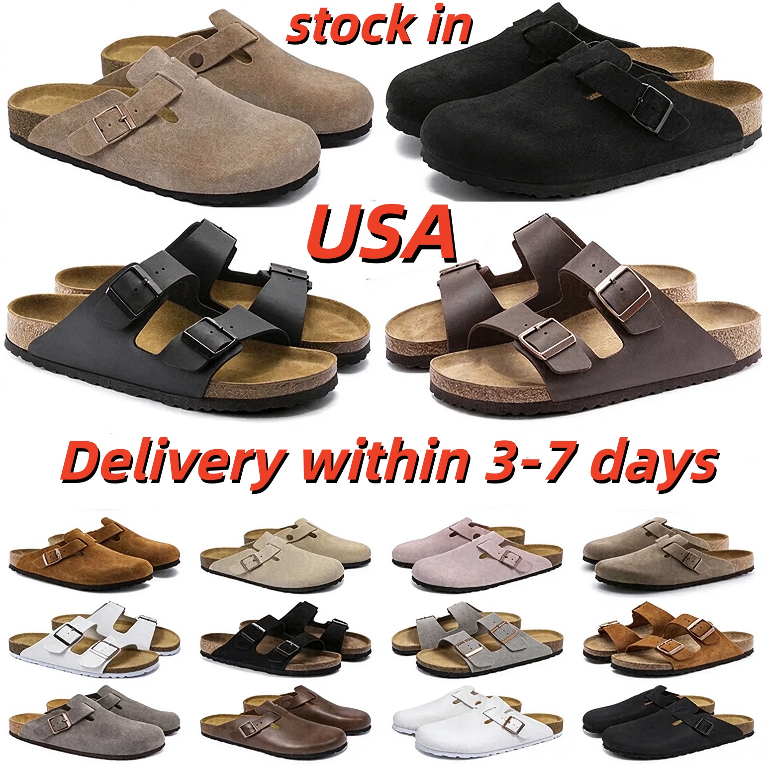 Designer slippers slides men women clogs suede leather sandals Taupe Black Sand Mocha mens stylish outdoor comfortable shoes sliders 35-46