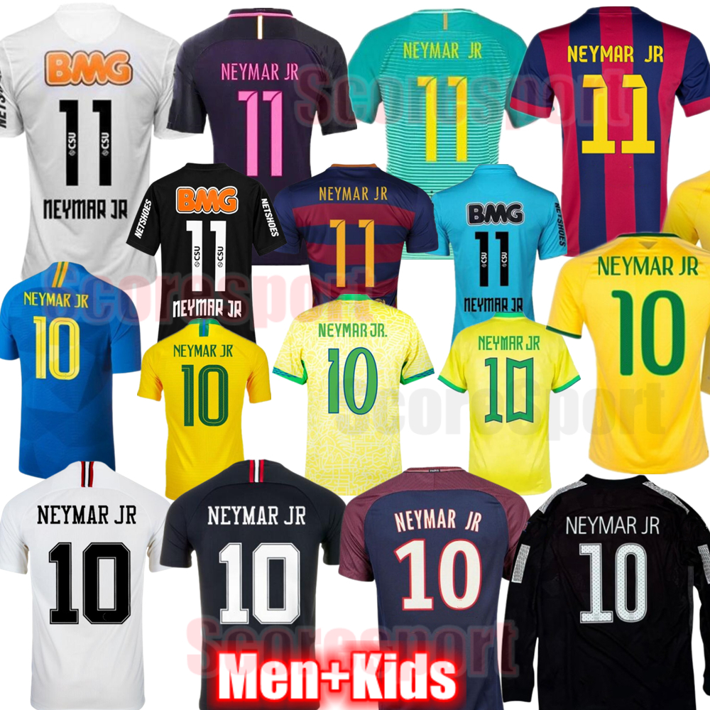 NEYMAR Retro Soccer Jersey 12 13 14 15 16 17 18 19 jr Carrière Maillot de Football Enfants 20 21 22 23 Kit Classique 3XL Sport Top Vintage Manche