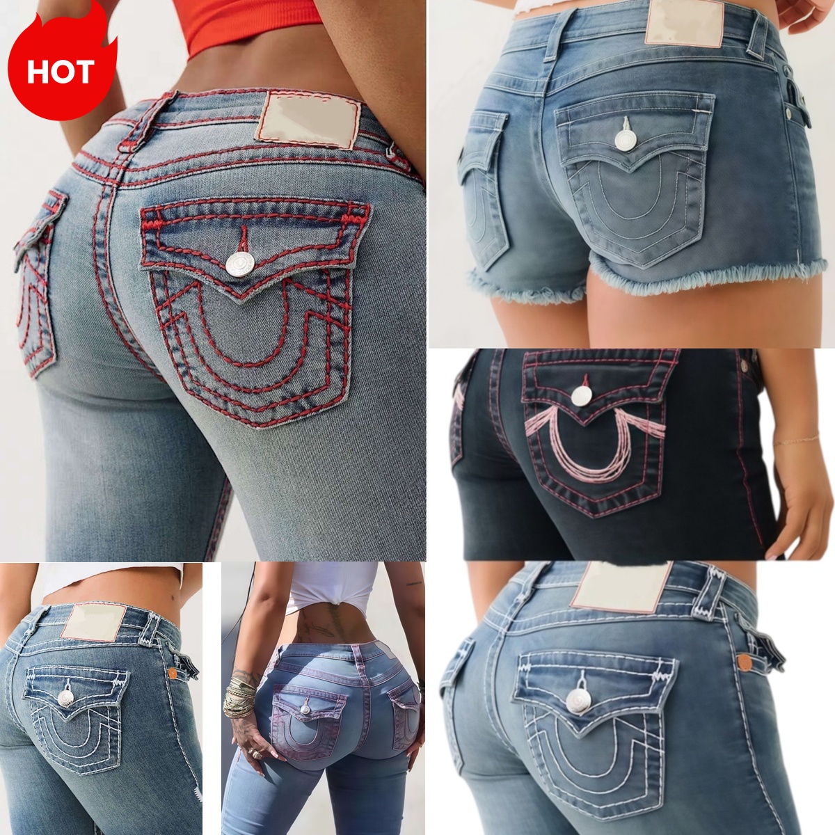women jean designer womens jeans Y2K Women High Waist Skinny Jeans Contrast Stitching Flap Pockets Butt Lift Slim Fit Vintage Streetwear Denim Pants