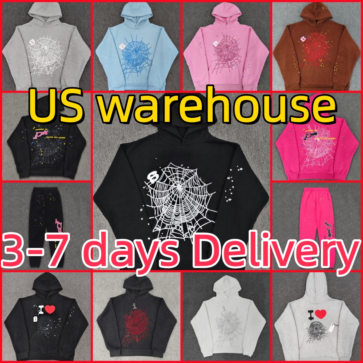 Sweats à capuche de haute qualité Pantalons pour hommes Sweat à capuche graphique et pantalon Stree Puff Print et pantalons de survêtement Ensemb