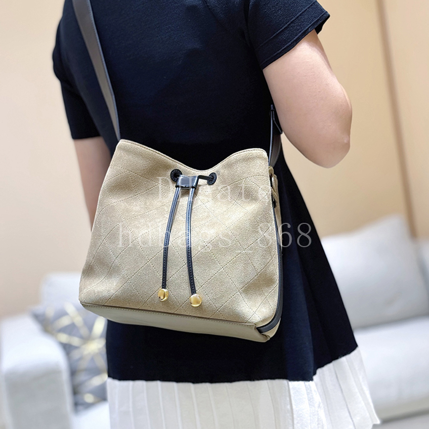 Master quality Designer Shoulder Bag Bucket bag Luxury Suede Calfskin Leather Crossbody Bags 23cm With Box X018A