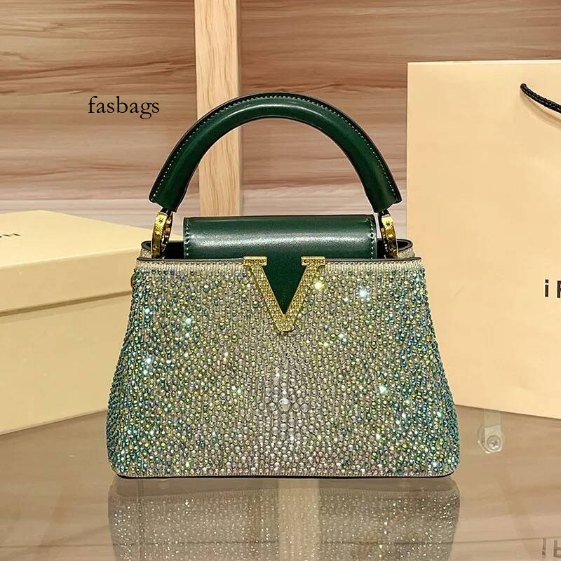 Free shipping premium rhinestone handbag for women 2026 new hot selling fashionable leather bucket crossbody small bag