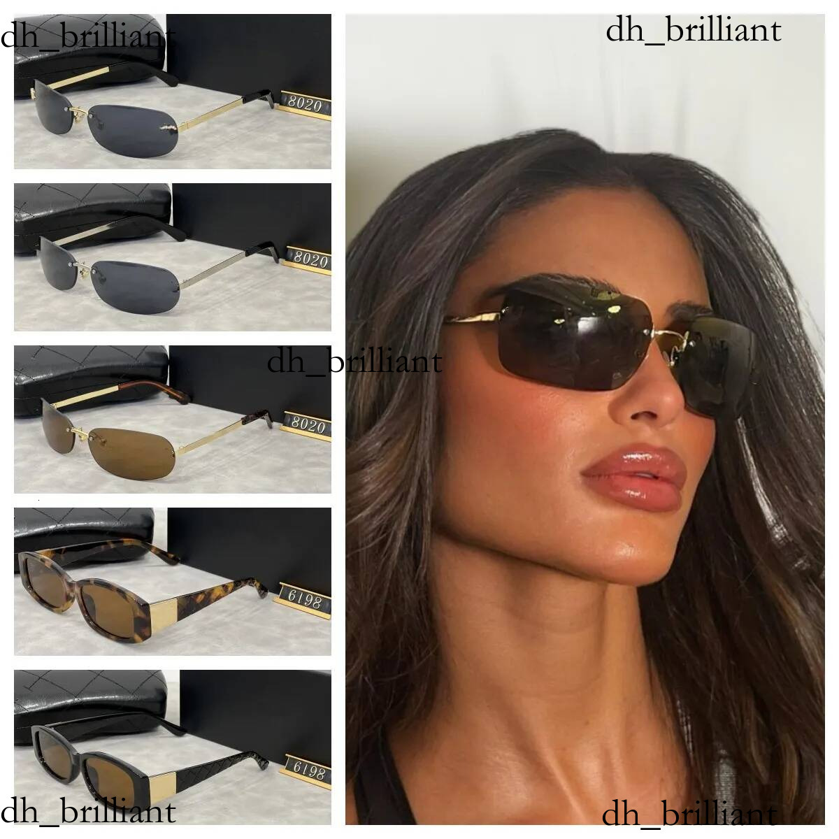 2024 Designer Square Lunettes de soleil Hommes Femmes Vintage Shades Conduite Lunettes de soleil polarisées Mâle Lunettes de soleil Mode Métal Pl
