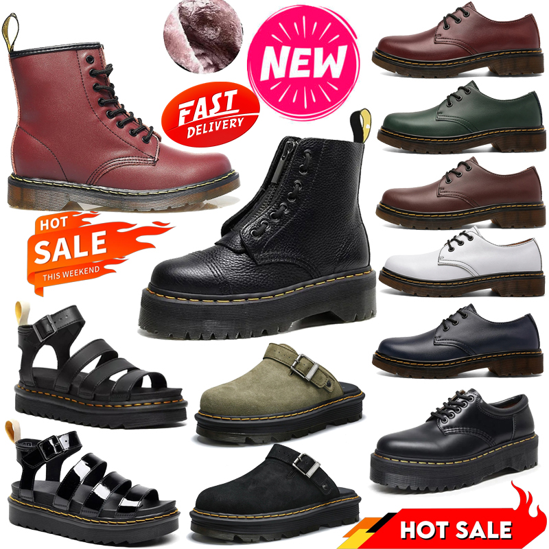 designer boot men women leather martine boots women booties shoes winter autumn for chunky heel sneakers black brown outdoor bottom trainers