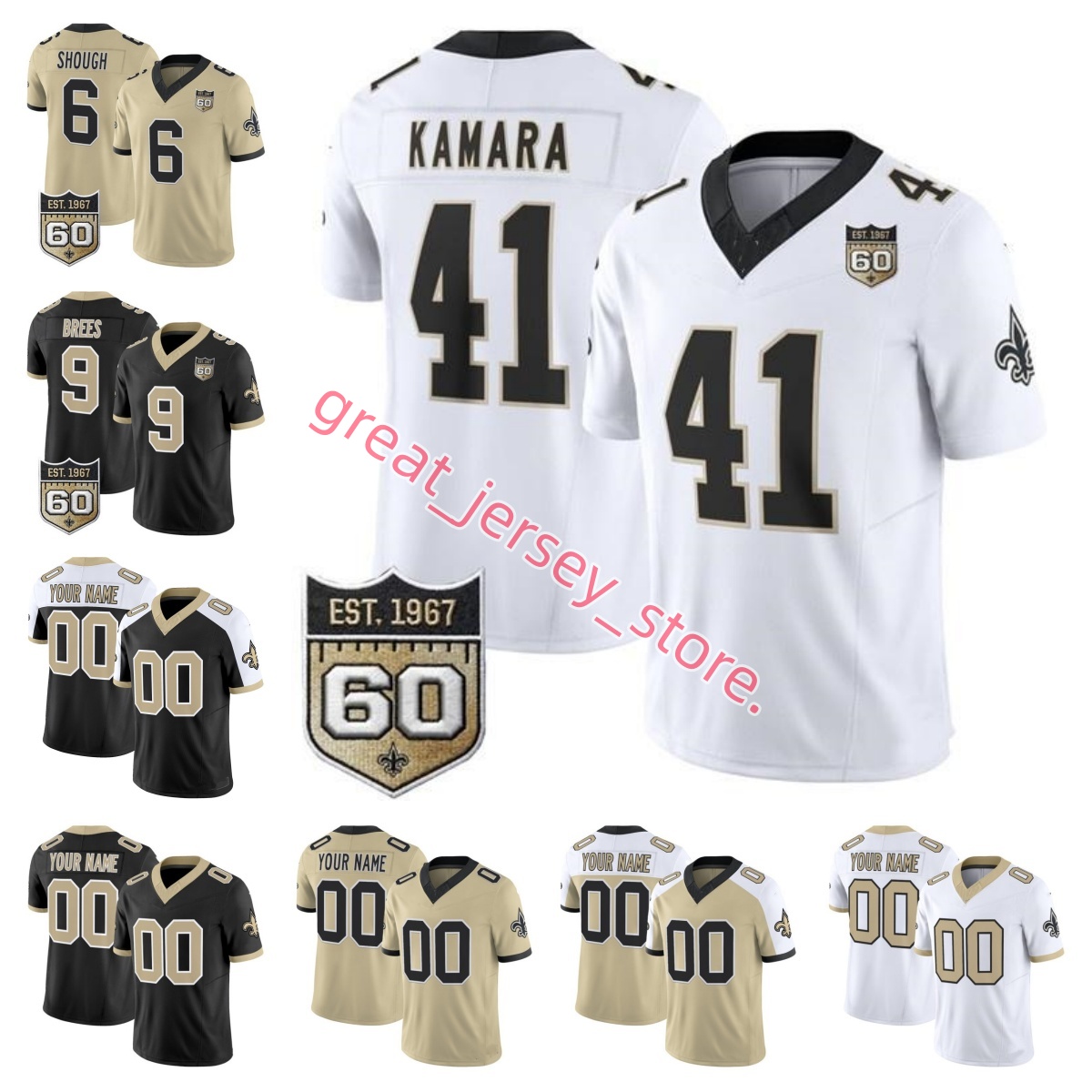 New Orleanscity Saintss Jersey Saint jersey Alvin Kamara Derek Carr Chris Olave Tyrann Mathieu New Orleanscity Football Jerseys