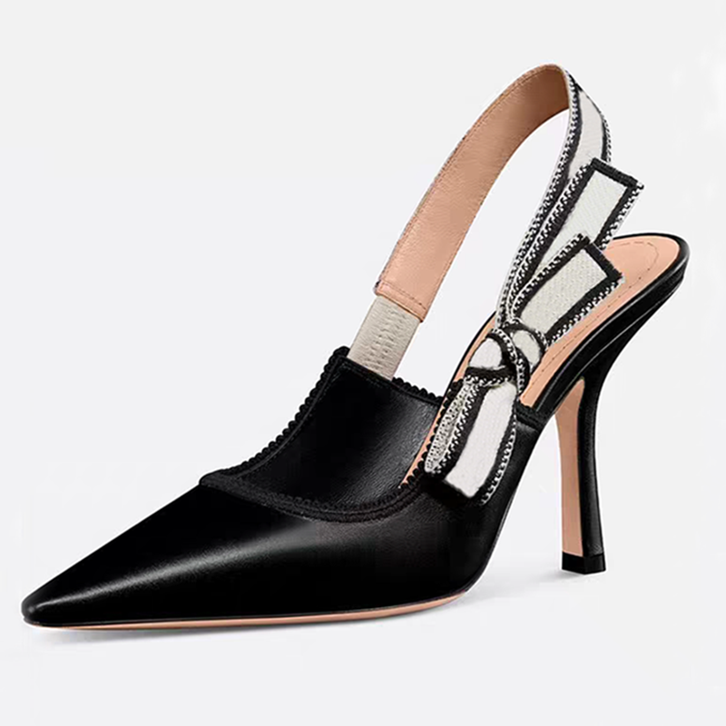 Brand The catwalk New Women High Heels Webbing Bow Pointed Classic Fashion Dress Shoes Luxury Designer Embroidered Letters Decorative Party Evening