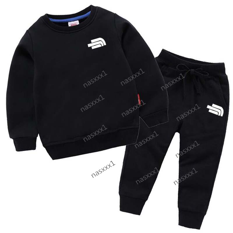 Spring and Autumn Children's Boys and Girls Casual Letter Print Sports Top Pants 2-piece Girl Suit 2-13 Years Old Outdoor Jogging Suit