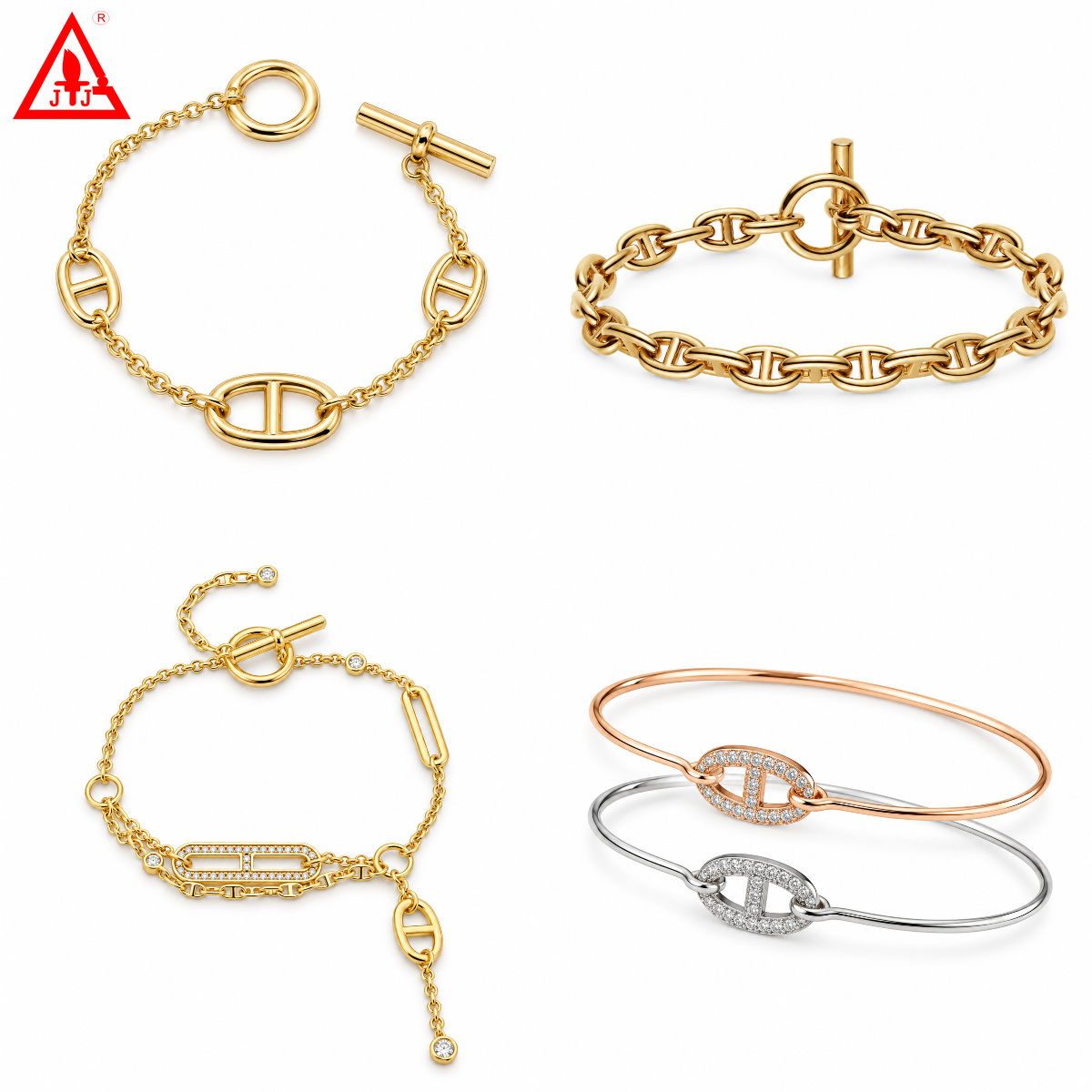 stainless steel jewelry gold bracelet designer bracelet Hiphop rock bangle for women and men wholesale gift silver buckle bracelet luxury jewelry br