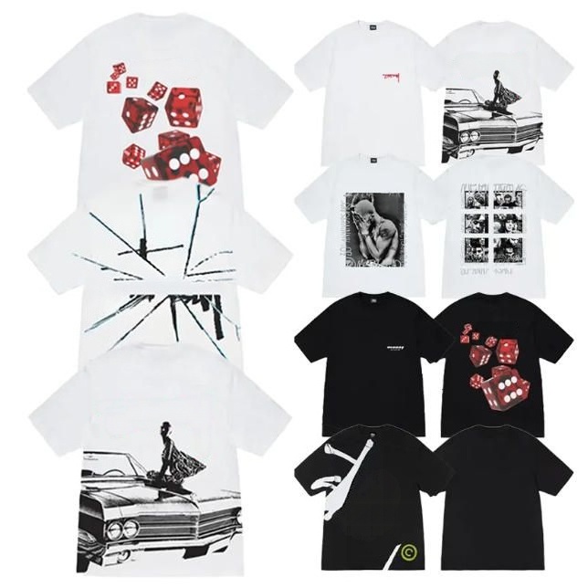 Shirt Classic Letter Print Designer shirts Letter Print Graphic Black t shirt Tee Vintage Hip Hop Loose Short Sleeve Tops Men Tshirts