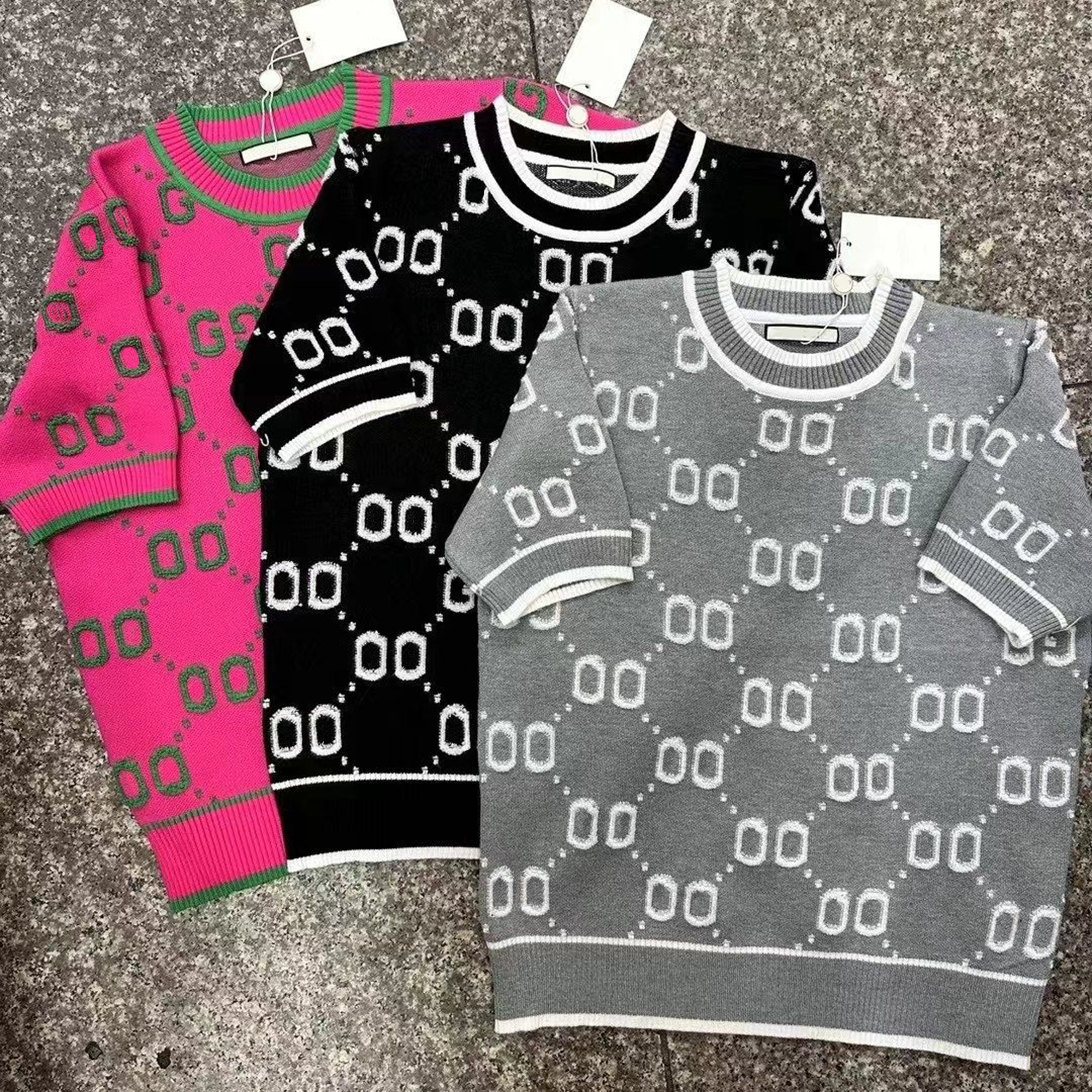 2025 Knitwear New Designer T Shirt Clothes Womens Clothing Pure Cotton Round Neck Short Sleeve Sign Letter Print s-l