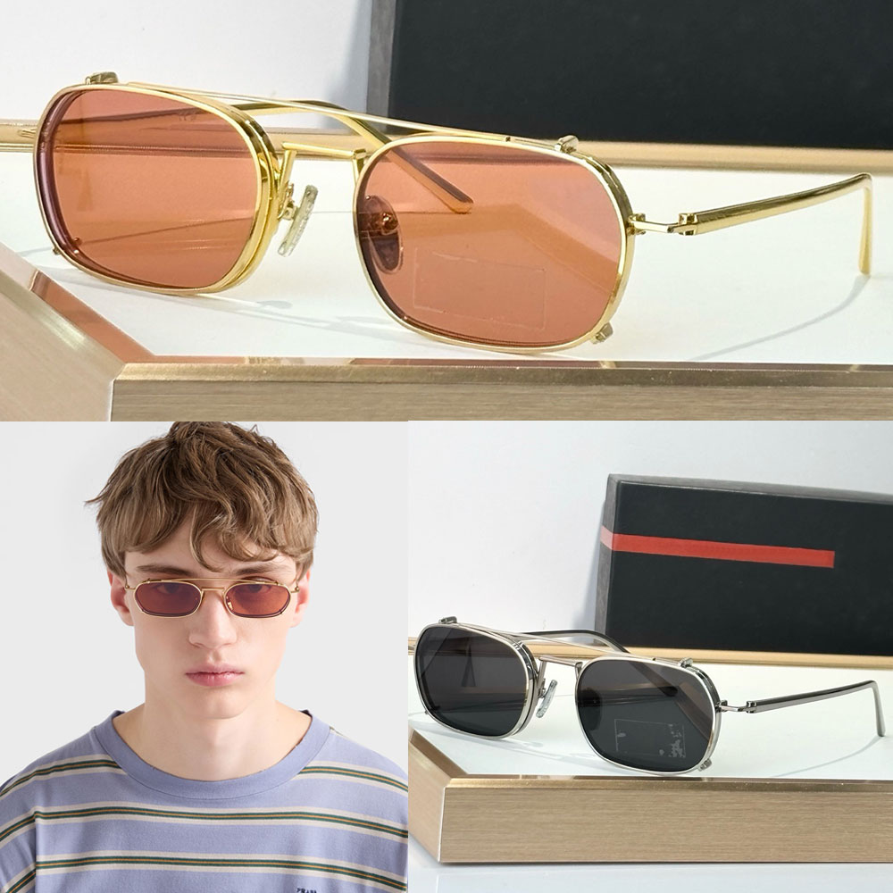 Eyewear Collection sunglasses Luxury Designer Mens Sunglasses SPRD58 classic retro metal frame womens rectangle sunglasses graduated lenses UV prote
