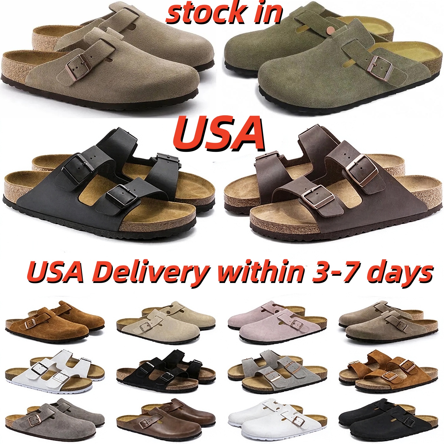 Designer birks slippers slides men women clogs suede leather sandals Taupe Black Sand Mocha mens stylish classic comfortable shoes sliders 35-46