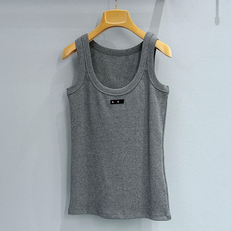 Embroidered Letter Slim Fit Knit Tank Top Designer Women Sleeveless Knits Summer Resort Vacation Casual Daily Vest Top