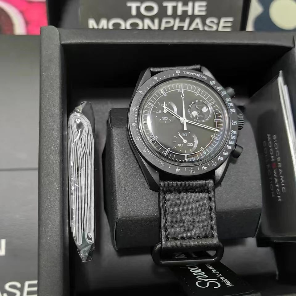 1969 New 2027 Bioceramic Planet Moon Quarz Watch Mission to Mercury 42mm Full Function Chronograph Mens Couple Joint Name Wristwatches With box
