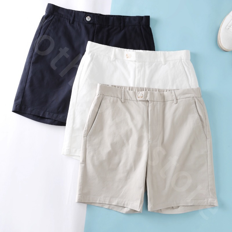 Luxury Mens Shorts Summer Old Money Business Casual Linen Straight Casual Shorts L1289
