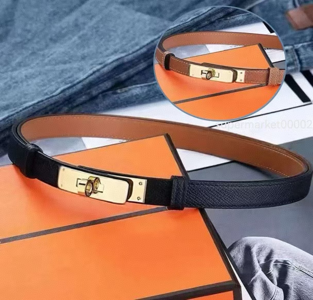 Designer belt fashionable and simple women's corset belt genuine leather belt luxurious belt belt width 1.9 cm With box