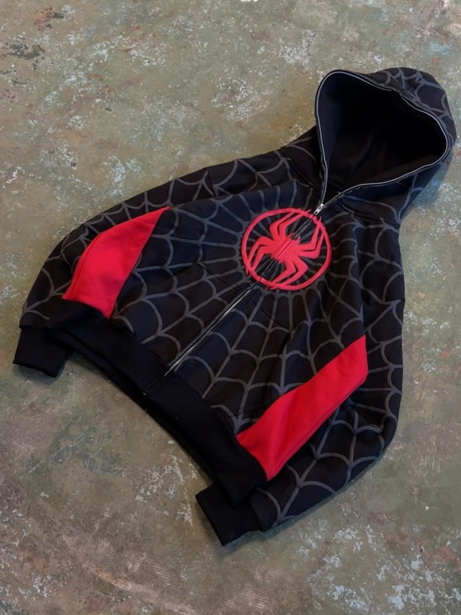 Cross Border Casual Hoodie American Spider Man Sweatshirt Zipper Hoodie Suitable For Both Men And Women Fashionable Printed Hoodie Designer Clothing