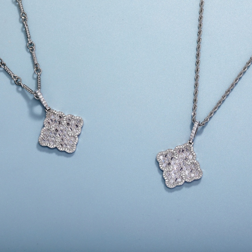 colliers chaîne en or collier trèfle à quatre feuilles bijoux de créateur pendentif glace collier luxe bijoux en acier inoxydable joyeria nexklac
