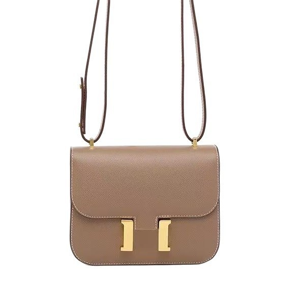 Women Small Square Crossbody Bag H Buckle Stewardess Bag Epsom Palm Pattern Leather Ladies Shoulder Messenger Bag Luxury Fashion Handbag for Dail