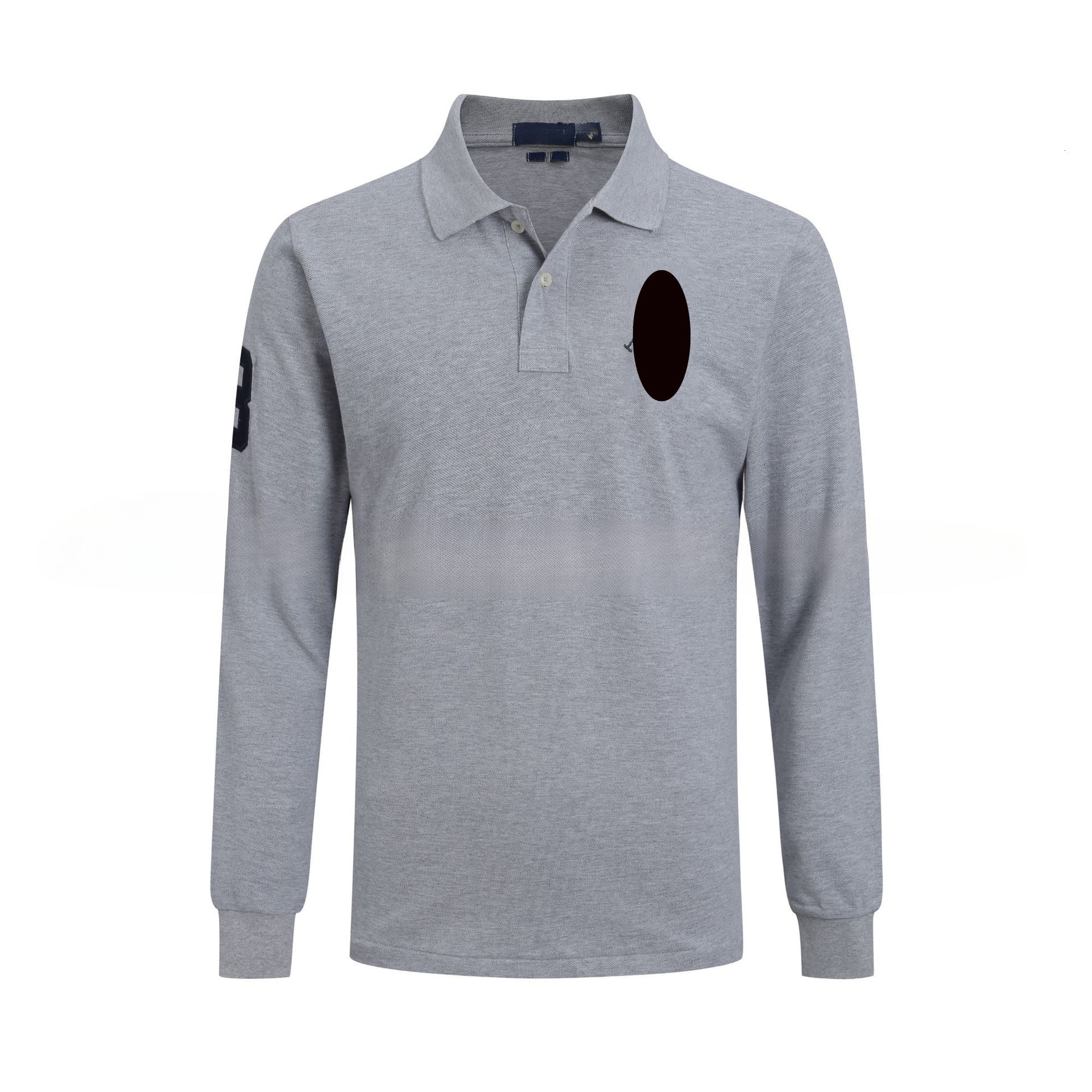 Men Polo Shirt Long-sleeved Large Horse Embroidery Designer Men's Shirt Polo Shirt Pure Cotton T-shirt
