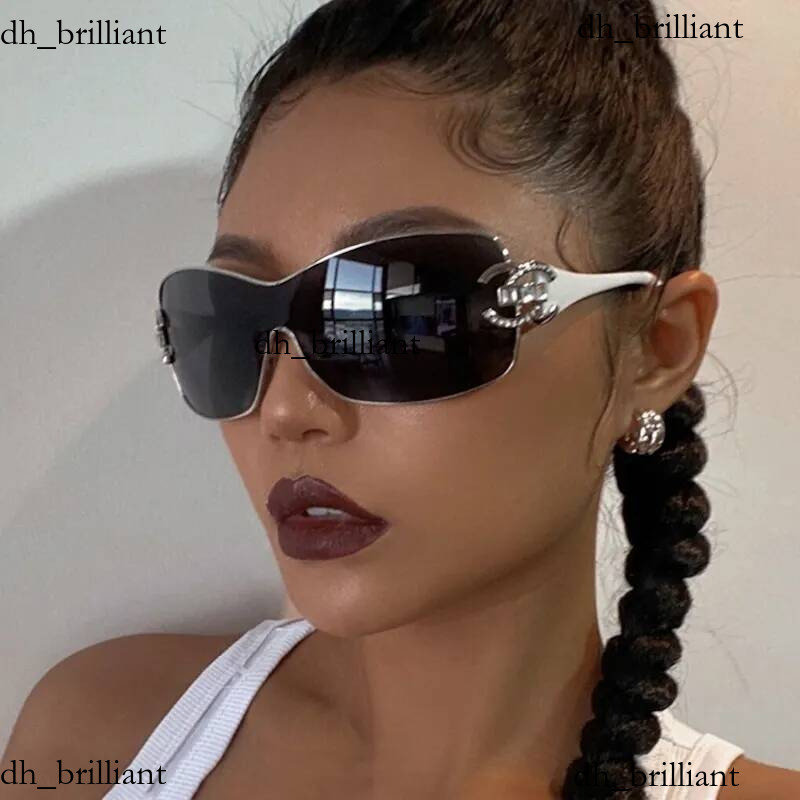 Rimless Y2K Oversized Sunglasses Designer Luruxy Glasses Pattern Fashion For Womens And Mens Travel Driver Hot
