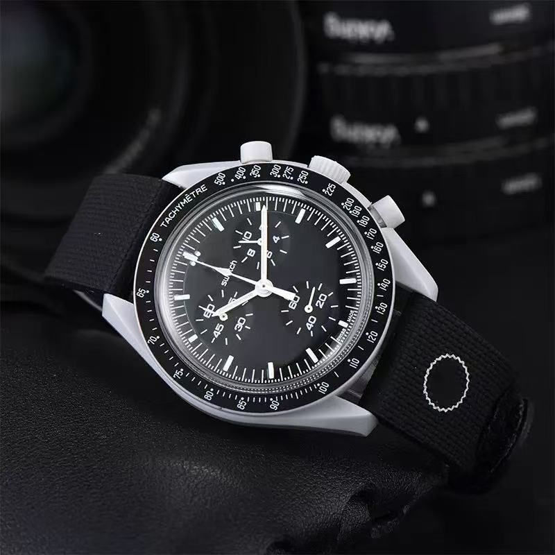 High Quality New2027 Bioceramic Planet Moon Quarz Watch Mission to Mercury 42mm Full Function Chronograph Mens Couple Joint Name Wristwatches 1965Wi