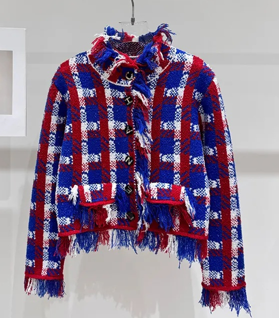 Short jacket Women's Tweed Fringe Short Jacket designer short jacket women jacket Vintage Plaid Cropped Coat Luxury Party Streetwear Outerwear