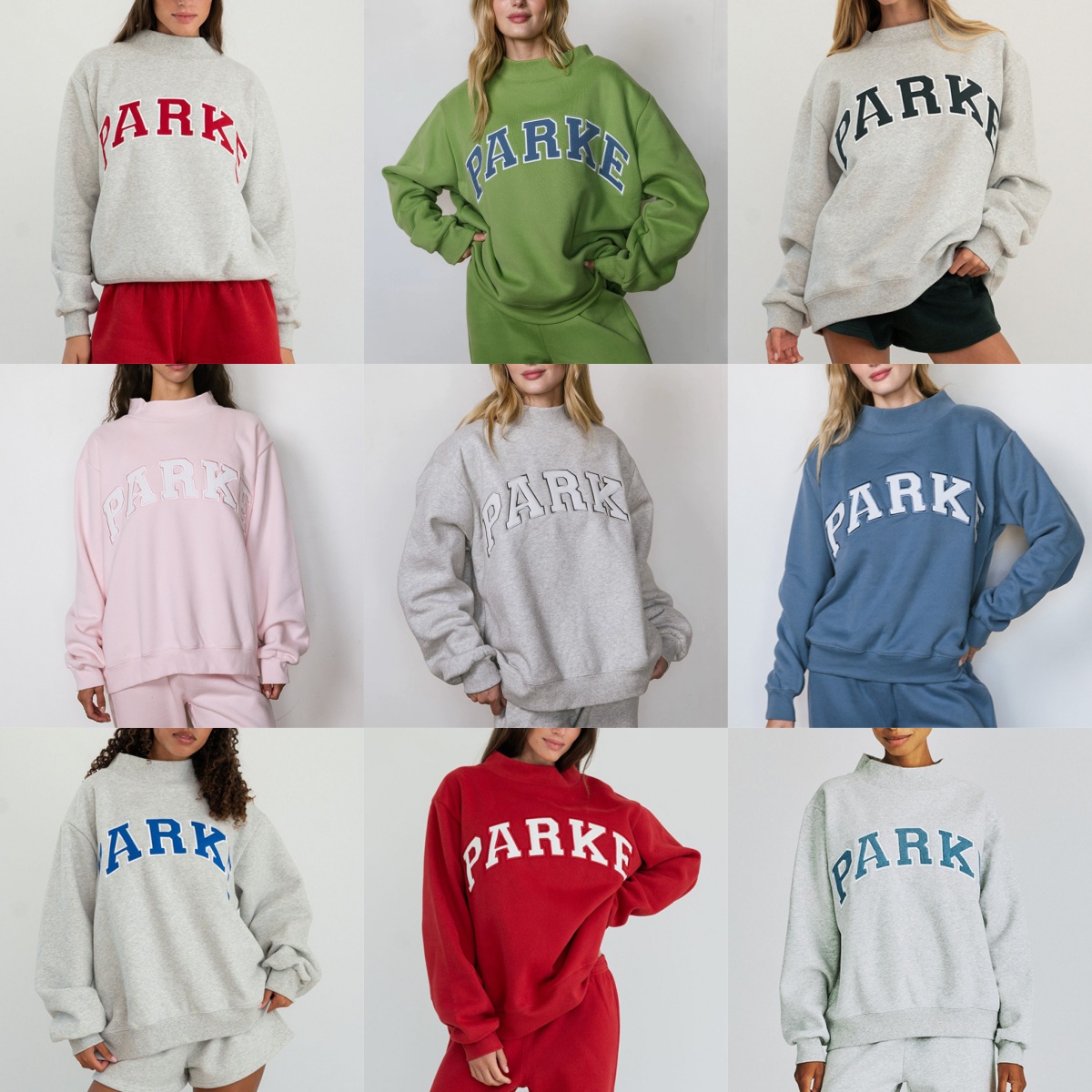 Embroidery Parkes Mockneck Tops High Quality Designer Fleece Hoodie Sweatshirt New Niche Letter Print Cotton Turtleneck Women Casual Loose Hooded Pu