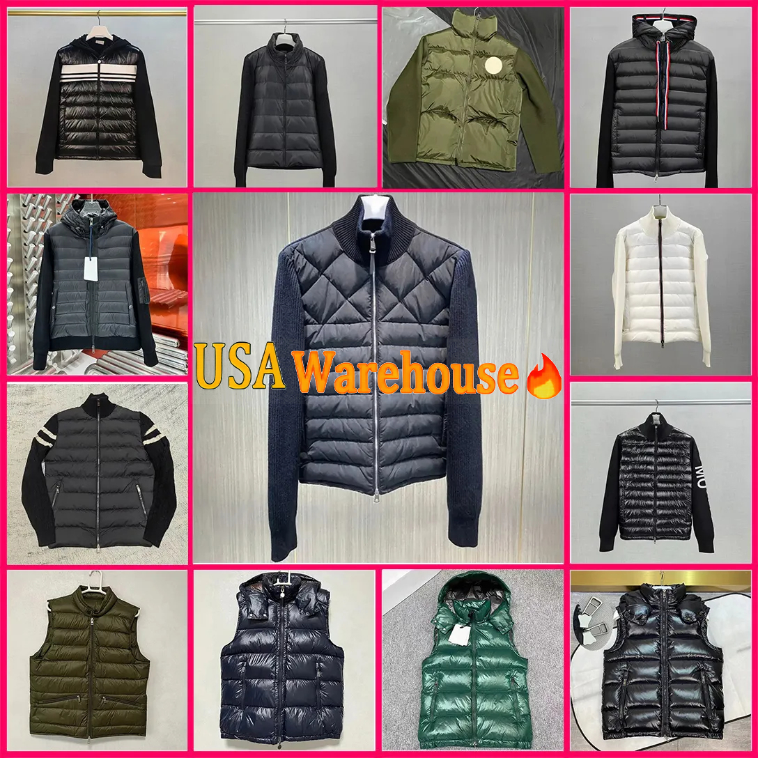 Designer Mens Down Parkas Men's Embroidered Badge Stand Collar Knitted Splice Sweater Lightweight Women Down Jacket Fluffy CoatSweater Casual J